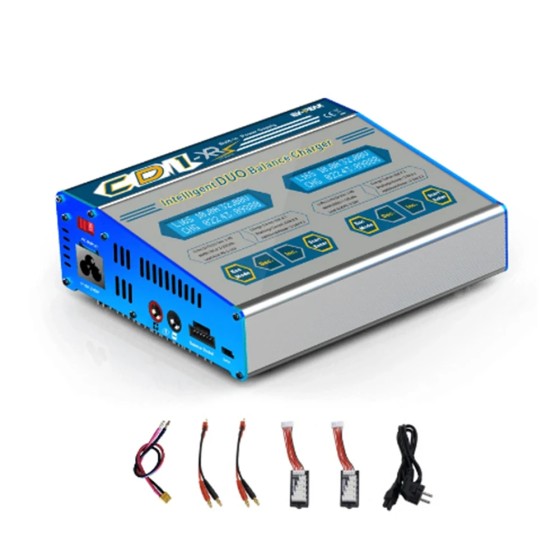 EV-PEAK CD1-XR Dual-Channel 100W Lithium Battery High-Power Intelligent Balance Charger Model Aircraft Aircraft Accessories